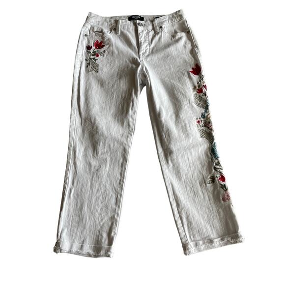 Nine West Women's Floral Embroidered Capri Pants Size 4 - Picture 1 of 11